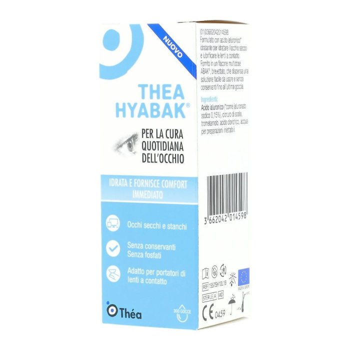 Thea Theahyabak Soluzione Oftalmica per Occhi Secchi e Lenti a Contatto 10 ml Thea Theahyabak Soluzione Oftalmica per Occhi Secchi e Lenti a Contatto 10 ml