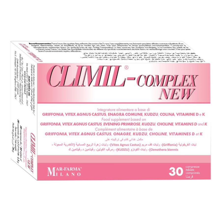 Climil Complex New 30 compresse - integratore per menopausa e benessere ormonale Climil Complex New 30 compresse - integratore per menopausa e benessere ormonale