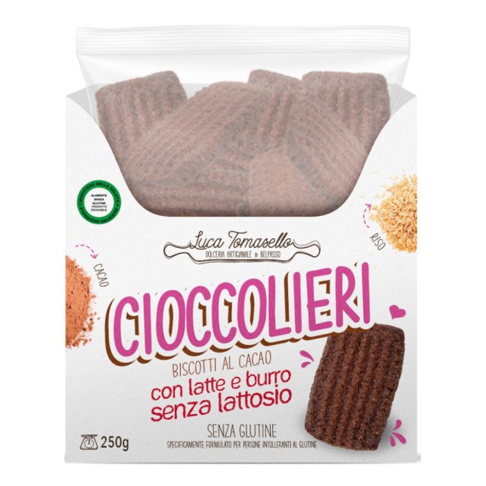 Cioccolieri biscotti cacao senza glutine 250 g - TOMASELLO LUCA