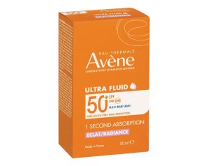 Avène Ultra Fluid Luminosità Protezione Molto Alta SPF50+ Solare per Pelle Sensibile, 50ml