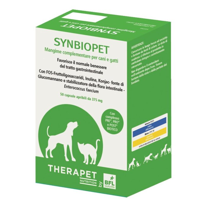 Synbiopet Therapet 50 capsule - probiotico per cani e gatti Synbiopet Therapet 50 capsule - probiotico per cani e gatti