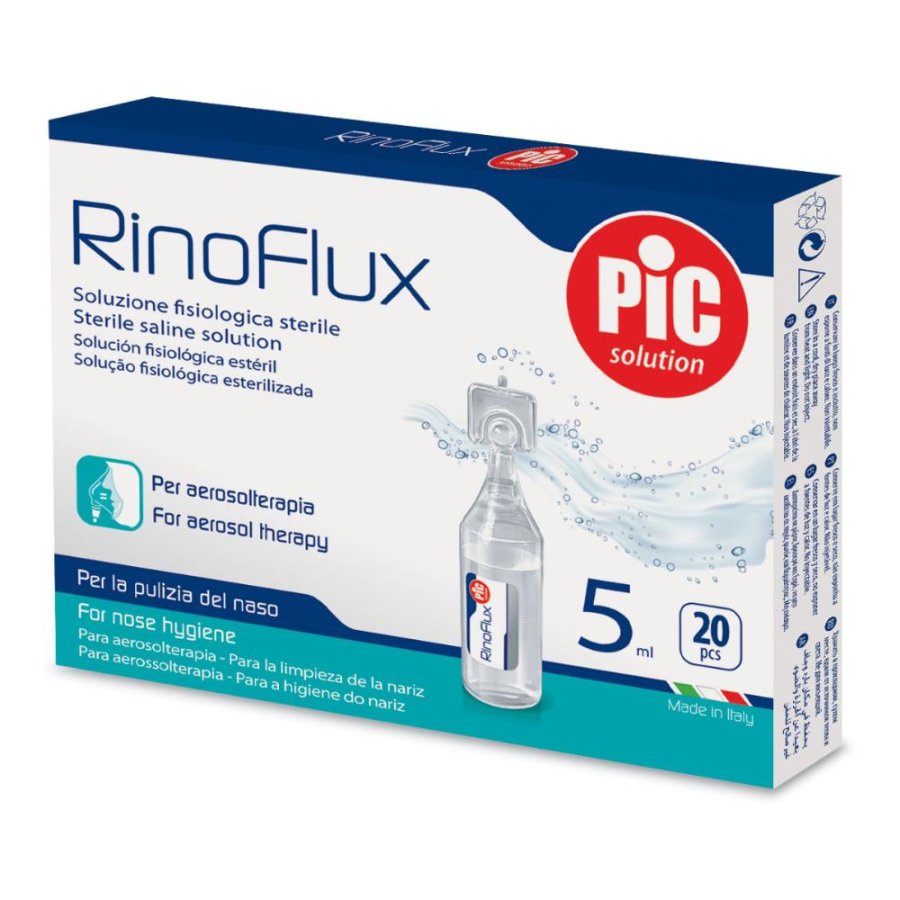 Rinoflux+ Soluzione Isotonica Rinologica 5 ml – 50 Fiale Monodose Sterili per Detersione e Igiene Nasale Rinoflux+ Soluzione Isotonica Rinologica 5 ml – 50 Fiale Monodose Sterili per Detersione e Igiene Nasale