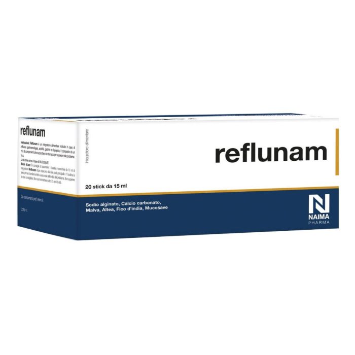 Reflunam Stick 20 Bustine Orali Dispositivo Medico per Reflusso Gastroesofageo e Bruciore di Stomaco Reflunam Stick 20 Bustine Orali Dispositivo Medico per Reflusso Gastroesofageo e Bruciore di Stomaco