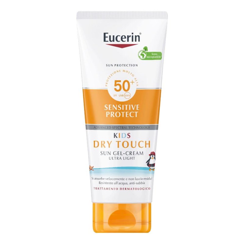 Eucerin Sensitive Protect Kids Dry Touch Sun Gel-Crema 200ml SPF50+  protezione solare molto alta per bambini