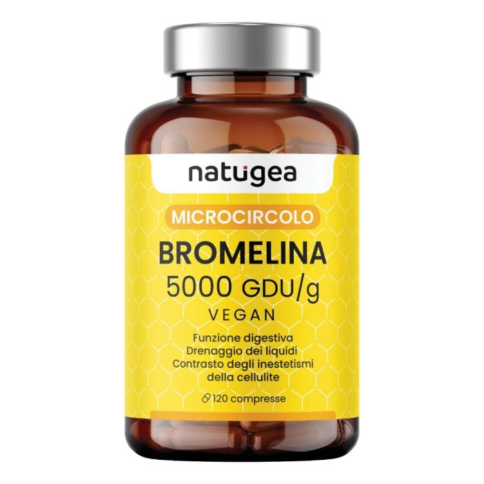 Natugea Bromelina 5000 ad Alto Dosaggio Integratore in Compresse 120 Pezzi per Benessere di Articolazioni e Digestione