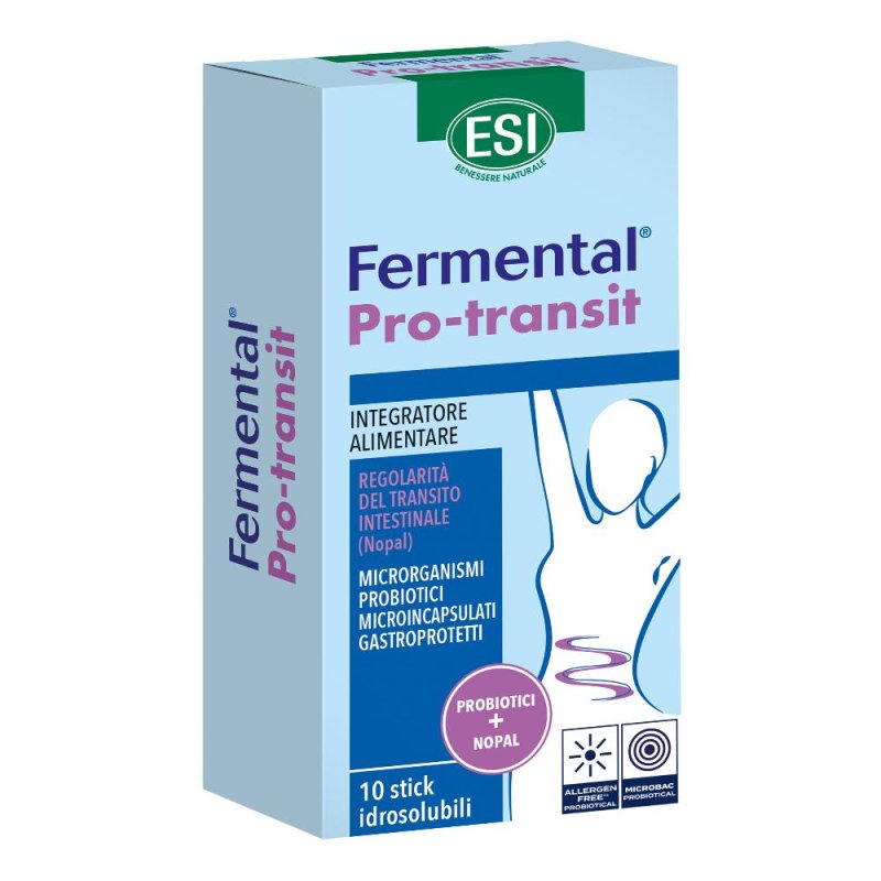 Esi Fermental Pro-transit integratore per la regolarità del transito intestinale 10 stick idrosolubili Esi Fermental Pro-transit integratore per la regolarità del transito intestinale 10 stick idrosolubili
