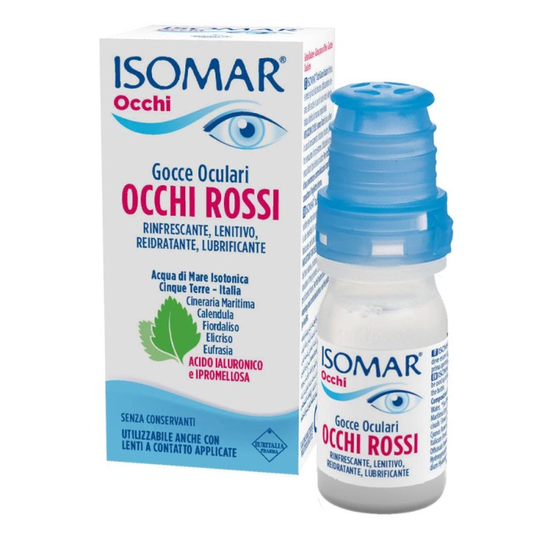 Isomar Occhi Rossi Gocce Oculari 10ml - Sollievo per Occhi Arrossati e Irritati Isomar Occhi Rossi Gocce Oculari 10ml - Sollievo per Occhi Arrossati e Irritati