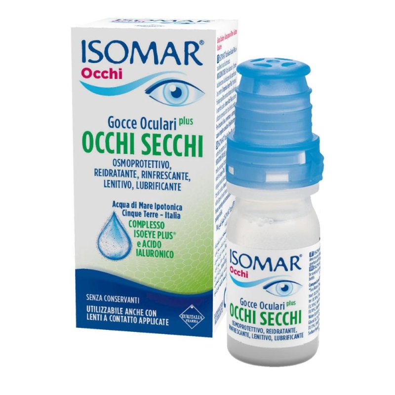 Isomar Plus Gocce Oculari per Occhi Secchi collirio Senza Conservanti 10 ml Isomar Plus Gocce Oculari per Occhi Secchi collirio Senza Conservanti 10 ml