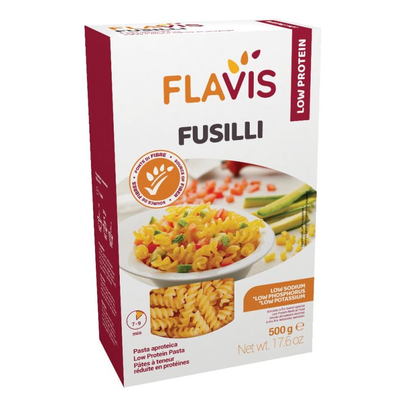 Flavis Fusilli 500 g - pasta dietetica a ridotto contenuto proteico Flavis Fusilli 500 g - pasta dietetica a ridotto contenuto proteico