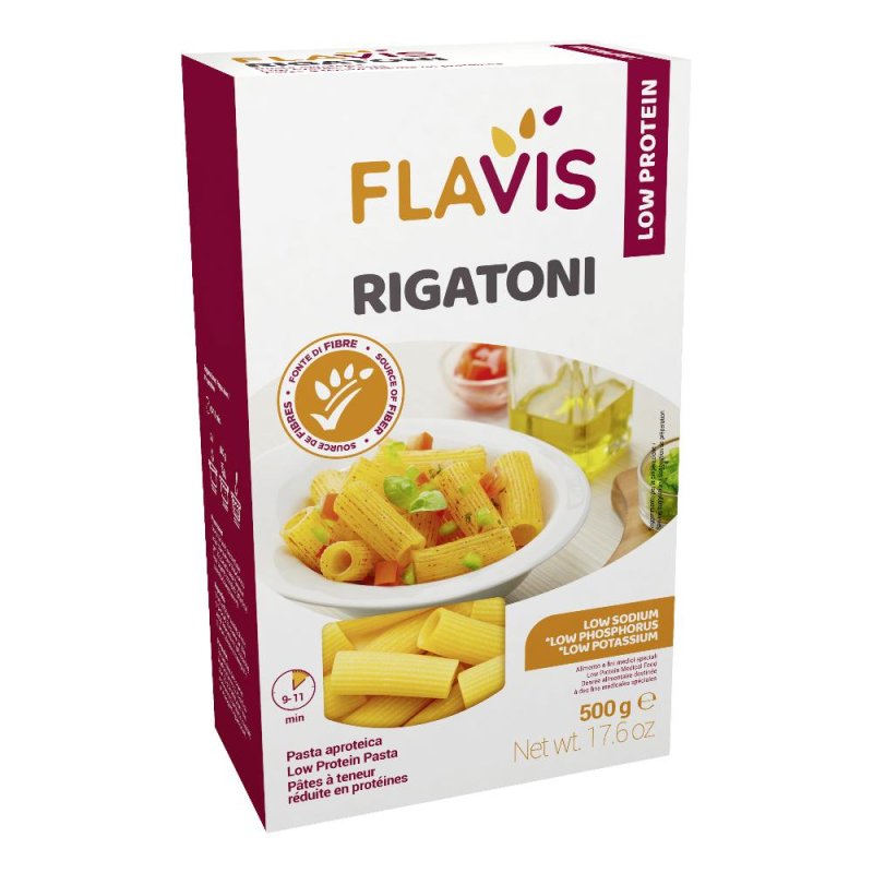 Flavis Rigatoni Aproteici 500 g pasta aproteica per dieta ipoproteica e insufficienza renale Flavis Rigatoni Aproteici 500 g pasta aproteica per dieta ipoproteica e insufficienza renale