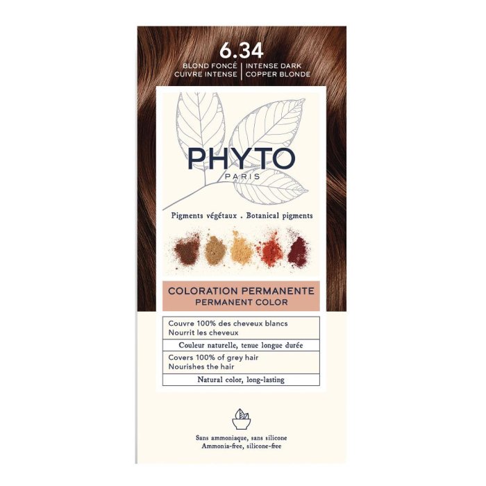 Phytocolor 6.34 Biondo Scuro Ramato &ndash; Tinta Per Capelli Permanente Naturale PHYTO
