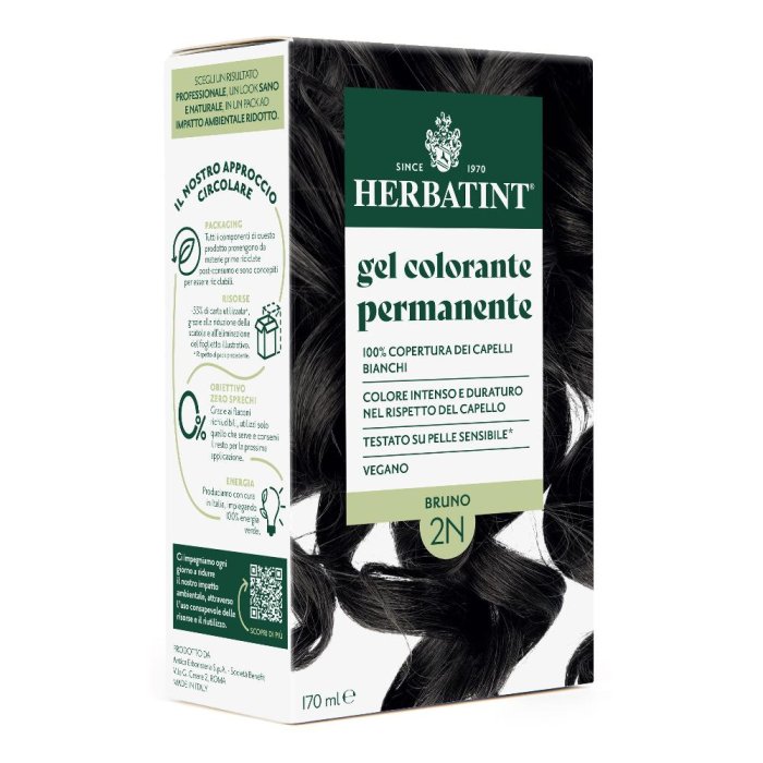 Herbatint 2N Bruno Colorazione Permanente Naturale per Capelli 170 ml