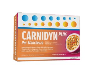 Carnidyn Plus Integratore per Stanchezza Fisica e Mentale Gusto Passion Fruit, 20 Bustine