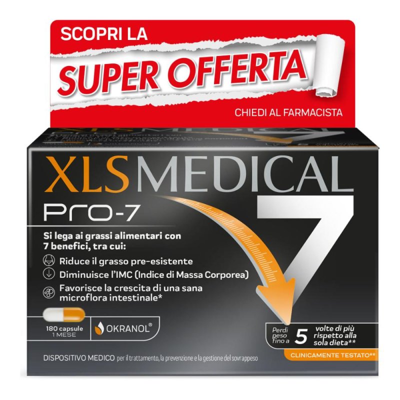 XLS Medical Pro-7 - Integratore per la Perdita di Peso 180 capsule