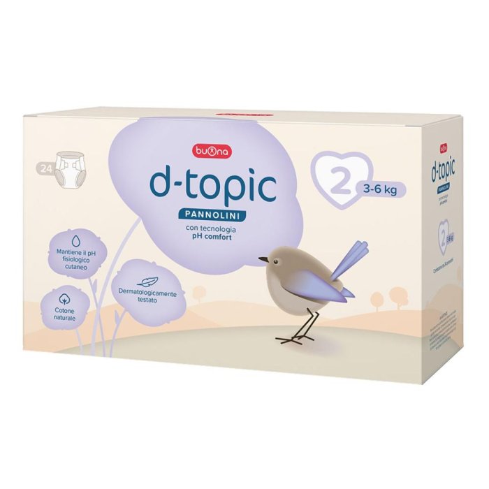 Buona D-Topic - Pannolino Taglia 2 3-6 Kg 24 pannolini Buona D-Topic - Pannolino Taglia 2 3-6 Kg 24 pannolini
