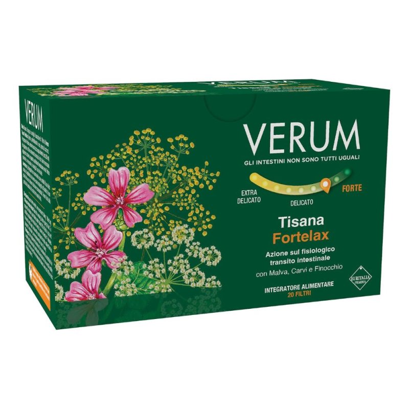 Verum tisana fortelax integratore per il transito intestinale 20 filtri