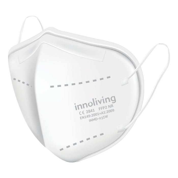 Innoliving mascherine FFP2 NR bianche 10 pz - mascherine filtranti FFP2 monouso
