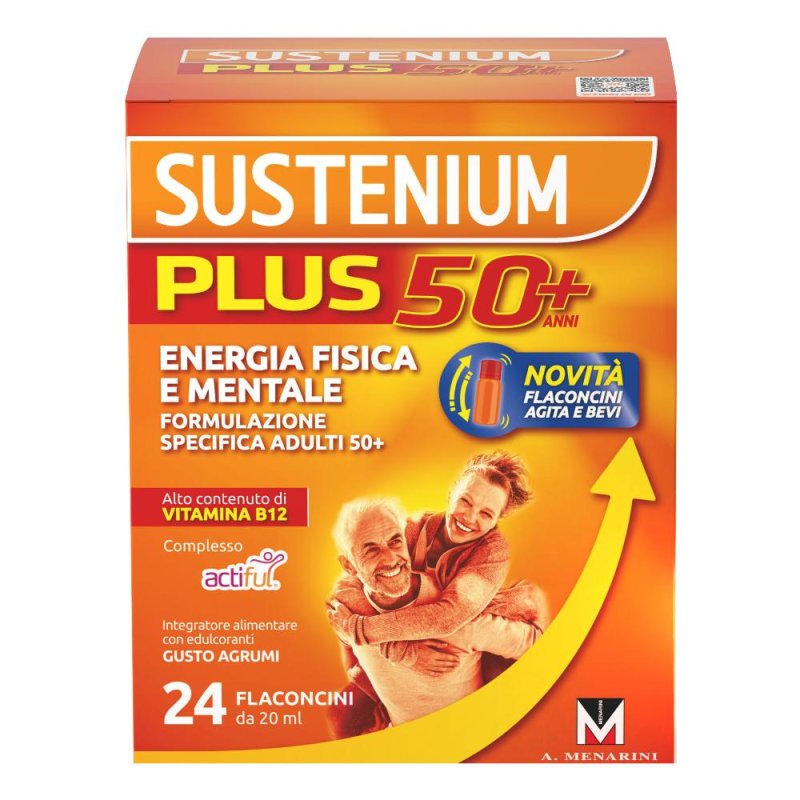 Sustenium Plus 50+ Integratore Energizzante per Adulti 50+ con Actiful Vitamine e Minerali 24 Flaconcini Sustenium Plus 50+ Integratore Energizzante per Adulti 50+ con Actiful Vitamine e Minerali 24 Flaconcini