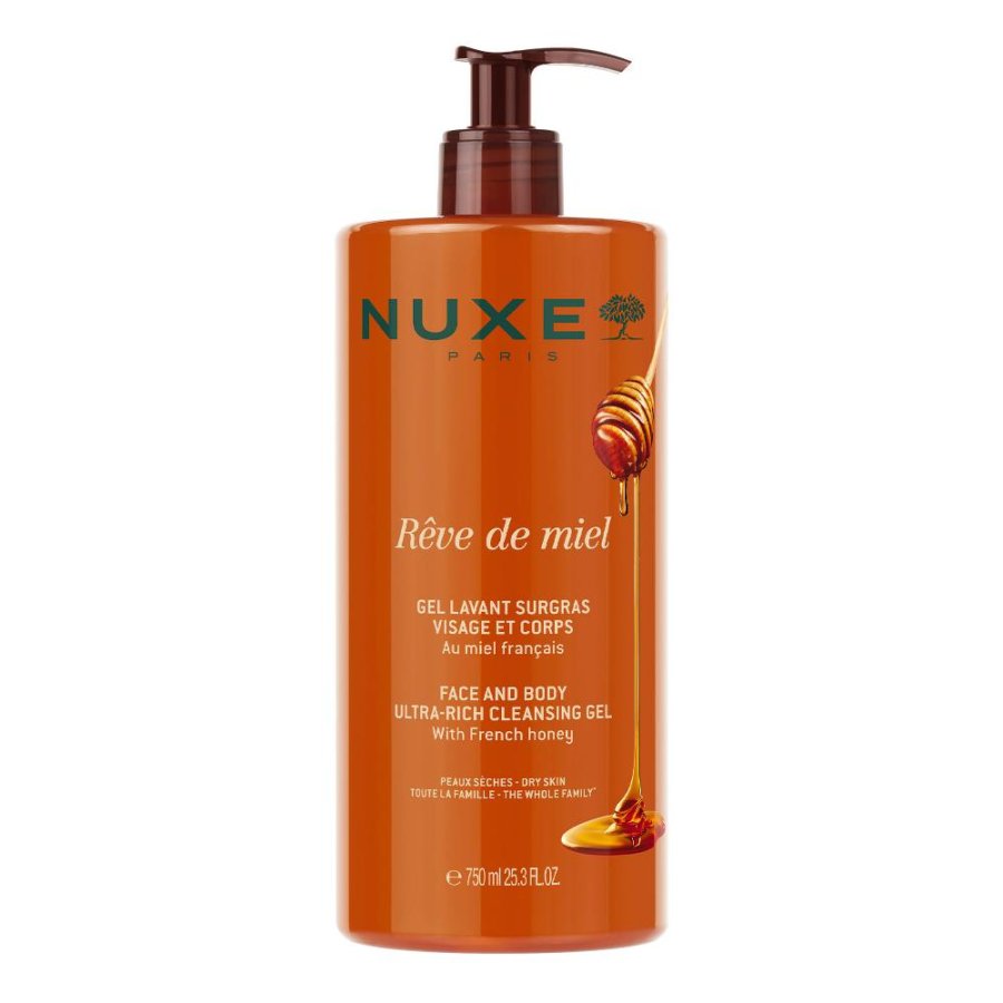Nuxe rêve de miel gel detergente nutriente viso e corpo al miele 750 ml Nuxe rêve de miel gel detergente nutriente viso e corpo al miele 750 ml