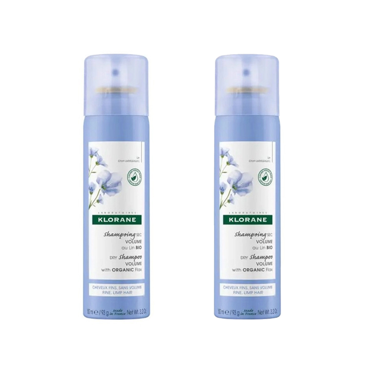 Klorane Shampoo Secco Duo Lino Confezione 150 x 150 Ml