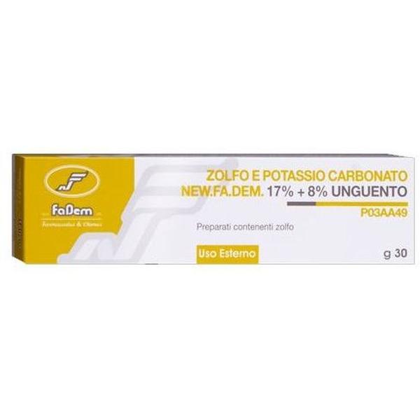 Fadem Zolfo Alcalino Unguento 30 g | Trattamento Dermatologico per Pelle Impura e Grassa img