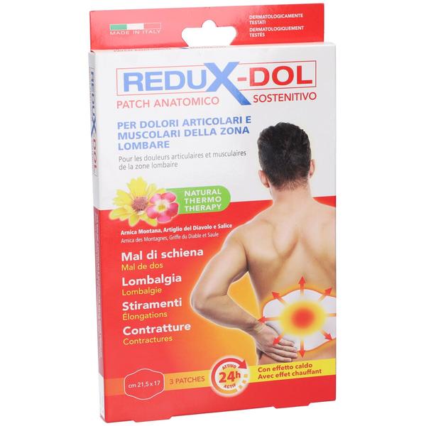 Redux Dolore Patch Zona Lombare 3 Pezzi - Cerotti Antidolorifici Redux per Mal di Schiena e Dolori Lombari