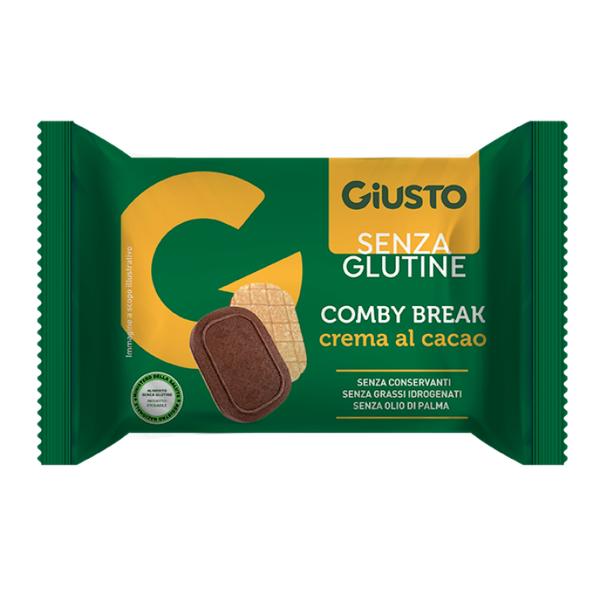 Giusto Senza Glutine Combi Break al Cacao - Snack Ripieno per Colazione e Merenda, Merendina Senza Glutine al Cacao