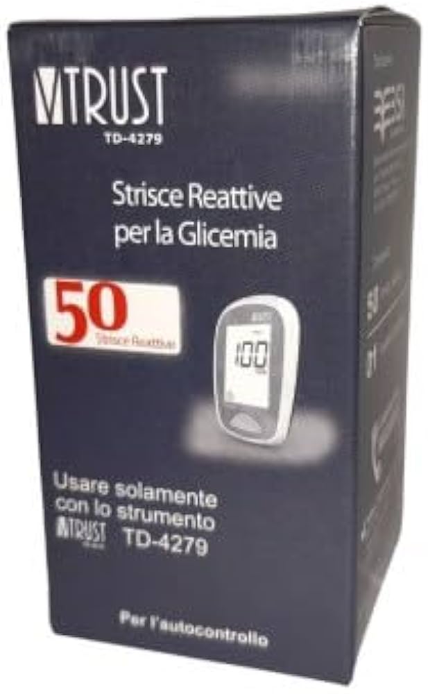 Strisce Misurazione Glicemia Vtrust TD-4279 50 Pezzi