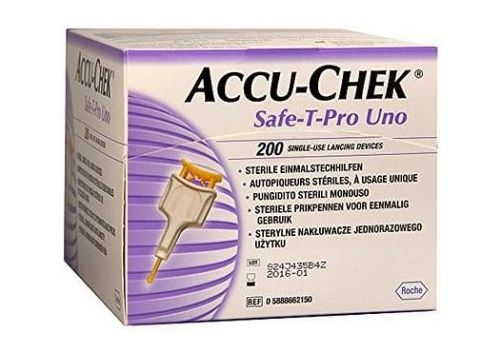 Accu-chek Safe T Pro Uno Lancette Pungidito per misurazione glicemia 200 Pezzi