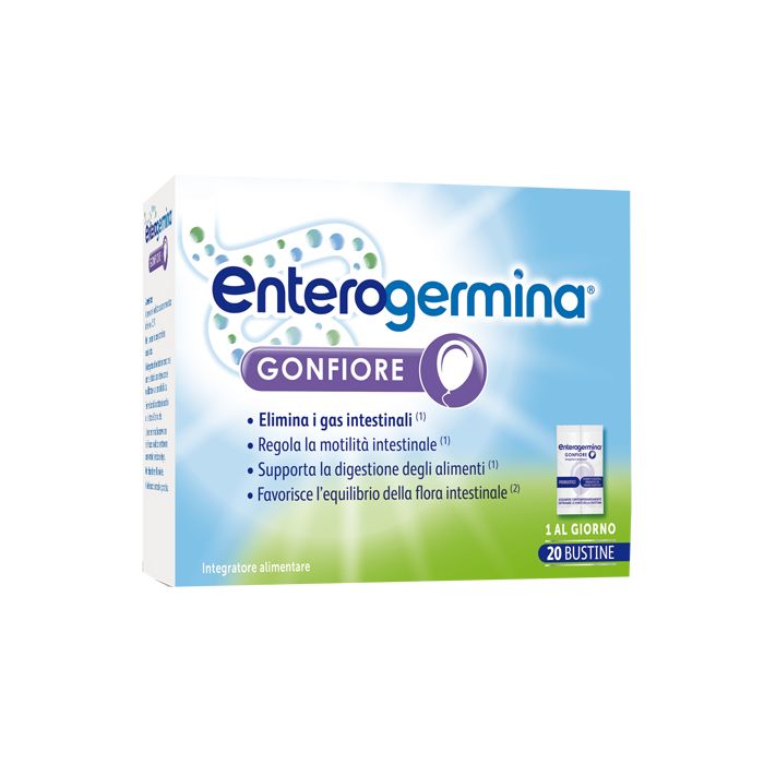 Enterogermina Gonfiore 20 bustine Integratore per gonfiore addominale no gas - Sanofi (10+10 bustine)