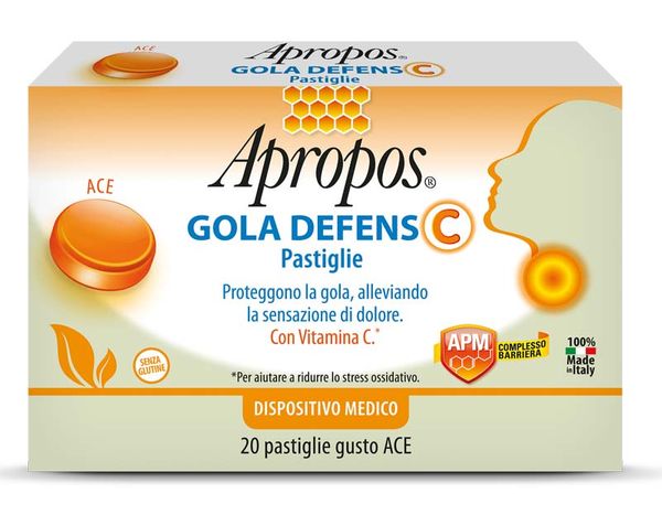 Apropos Gola Defens 20 pastiglie gusto ACE per alleviare il dolore alla gola - Desa Pharma Srl
