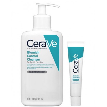 Cerave Set Detergente Blemish Control e Siero al Retinolo - Trattamento per Pelle con Imperfezioni