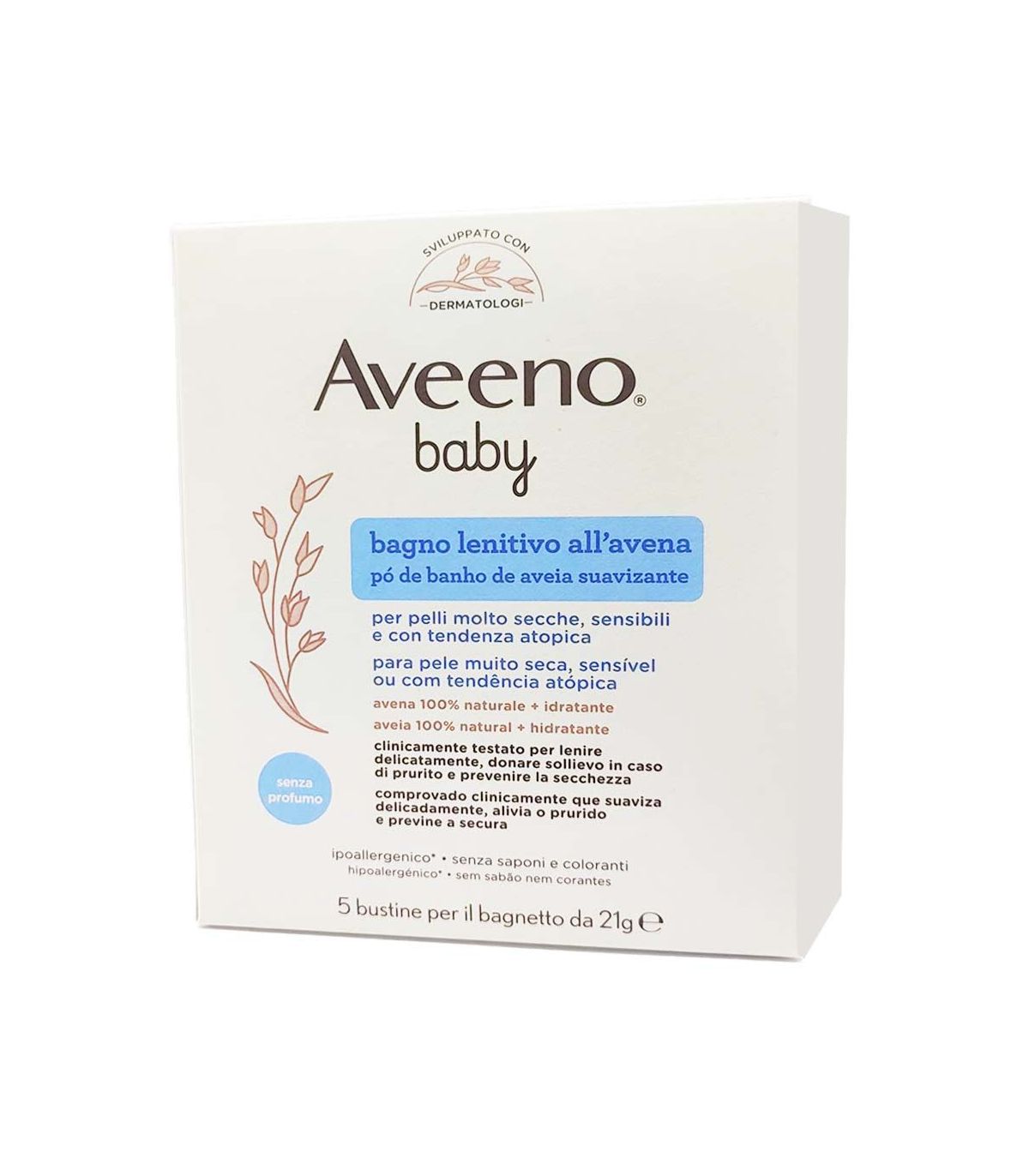Aveeno Baby Colloidal Polvere per il Bagno Avena 5 x 21g