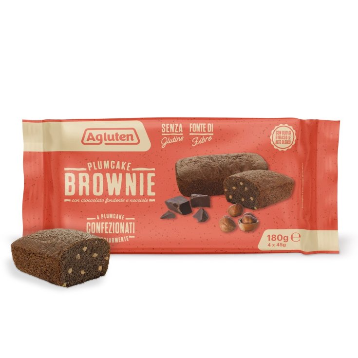 Agluten Plumcake Brownie 4 Pezzi Da 45 g Senza Glutine