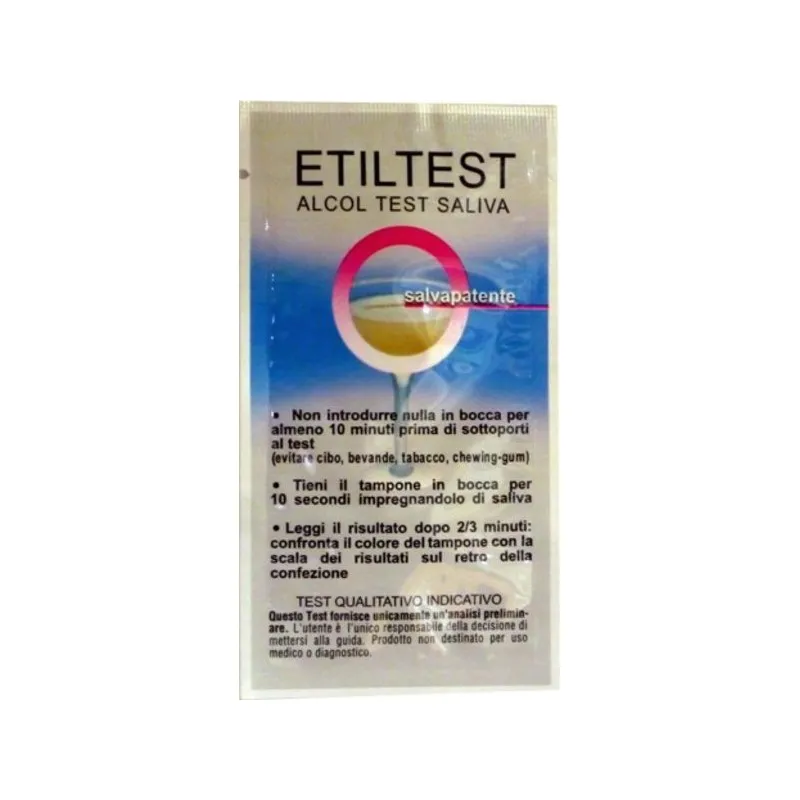 Etiltest Alcol Test Saliva - Etilometro usa e getta Test Rapido per la Rilevazione di Alcool nella Saliva 1 pezzo