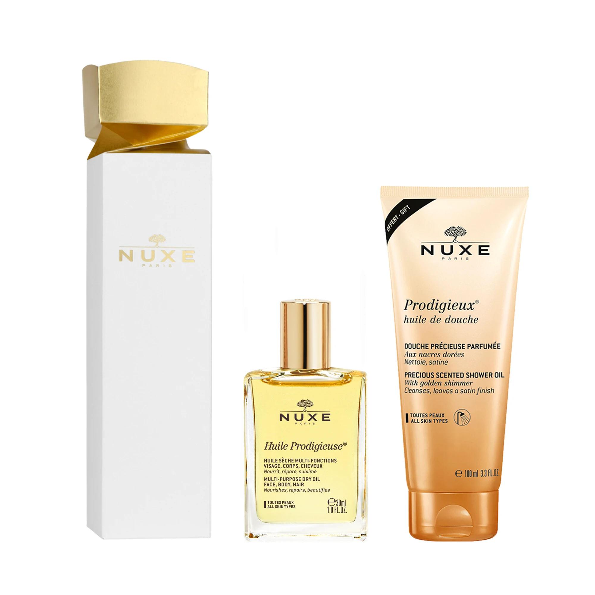 Nuxe Cracker Huile Prodigieuse Classico Olio 30ml + Olio Doccia 100ml
