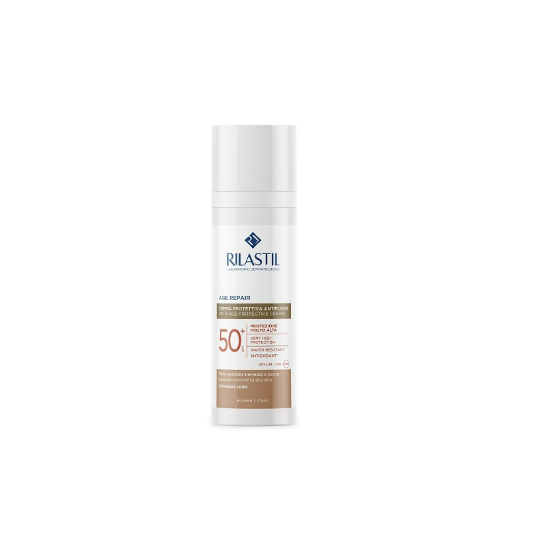 Rilastil Sun System Age Repair COLOR Protezione Solare Viso Anti-Invecchiamento SPF 50+ 50 ml
