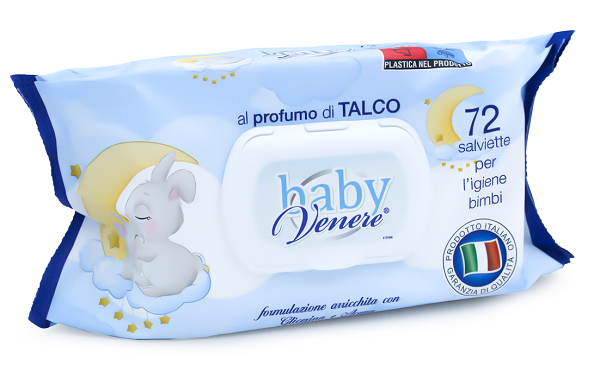 Salviettine neonati Venere salviettine baby talco 72 pezzi
