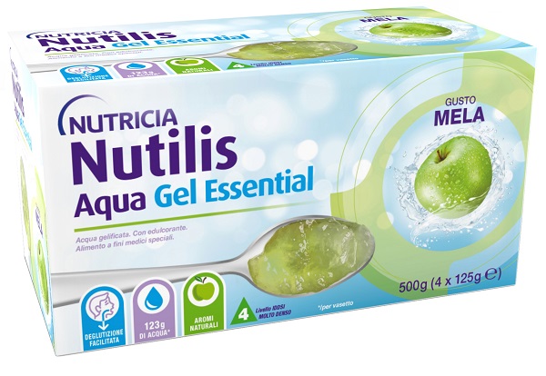 Nutilis Aqua Gel Essential 500g - Alimento per Disfagia e Malnutrizione 4 pezzi