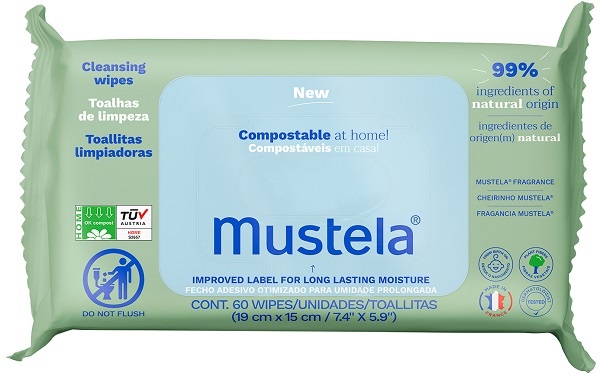 Mustela Salviette Compostabili per l'Igiene dei Bambini 60 pezzi