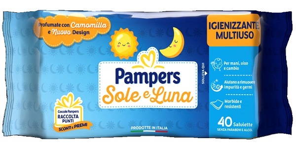 PAMPERS WIPES SOLE&LUNA 40PZ