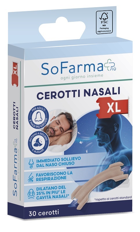 The Cerotto Nasale Taglia Extra Larga Confezione da 30 Pezzi - Cerotti Dilatatori Nasali per Respirare Meglio e Ridurre il Russamento