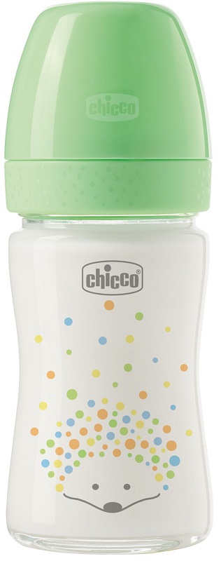 Chicco Perfect Easy Biberon Anti-Colica in Vetro 150ml Colore Verde, 1 Pezzo