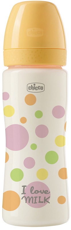 Chicco Perfect Easy Biberon Anti-Colica in Silicone 330ml Colore Giallo, 1 Pezzo