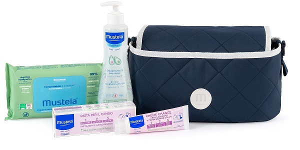 Mustela Beauty Passeggino Cofanetto Regalo Fluido Detergente Senza Risciacquo 300ml + Pasta Cambio 150ml + 60 Salviettine