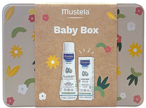 Mustela Cofanetto Baby Box Detergente Delicato 200ml + Hydra Bébé Crema Viso 40ml