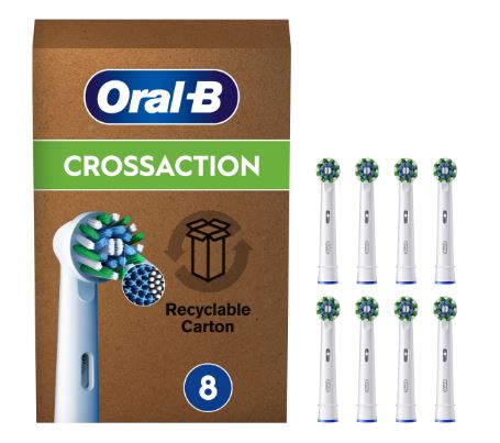 Oral-B CrossAction Testine di Ricambio per Spazzolino Elettrico, 8 Pezzi