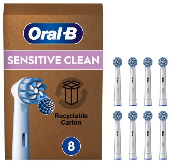 Oral-b power refill sensitive clean testine di ricambio 8 pezzi