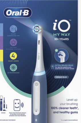 Oral-B iO4 Teen spazzolino elettrico con sensore di pressione e 1 testina di ricambio