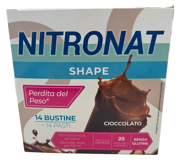 Nitronat Shape cioccolato 14 bustine - sostitutivo pasto dimagrante gusto cioccolato